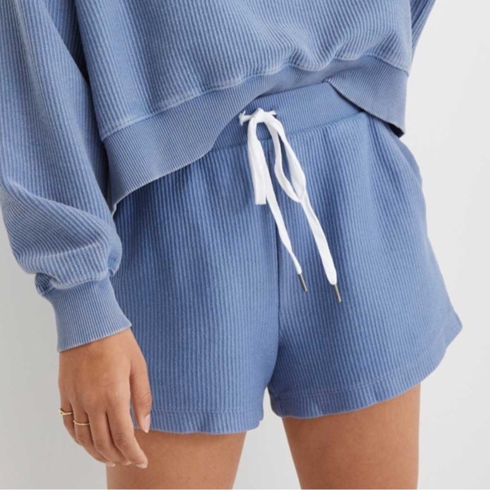Aerie Women XS Blue Comfort Lounge Pockets High Waisted New Love Corded Shorts